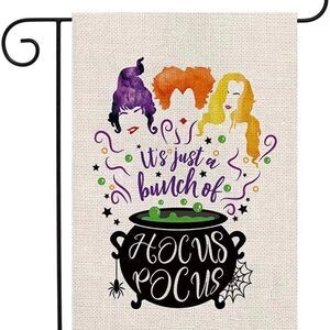 Halloween Spooky Witch Welcome Garden Flag Fall Holiday Yard Decoration New